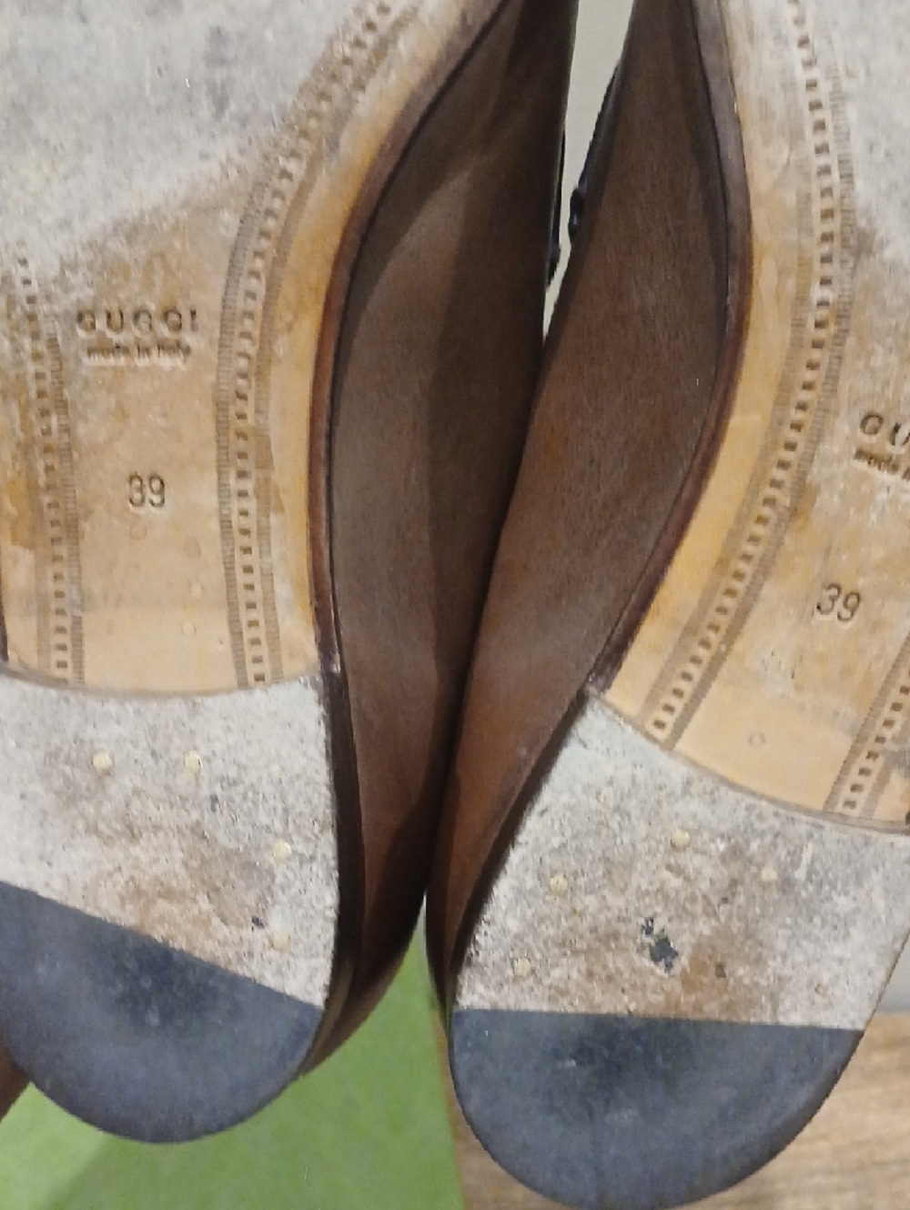 Real Gucci Brown Leather Horsebit Slip-On Loafers. Original Box. 2 Dust Bags - Picture 6 of 8